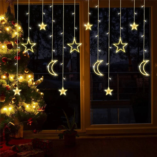 138 LED curtain string lights for Christmas and celebrations - vue 2 sur 7