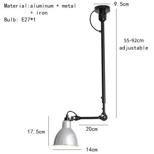 Retro American style chandelier with adjustable length lampshade - vue 21 sur 21