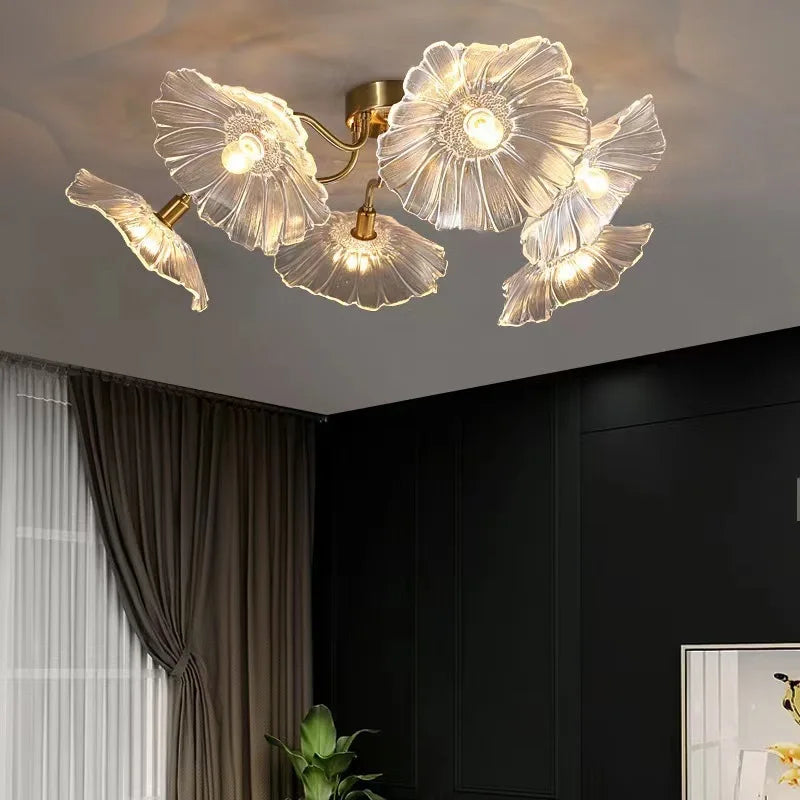 Modern nordic floral designer pendant light for interiors - vue 3 sur 14