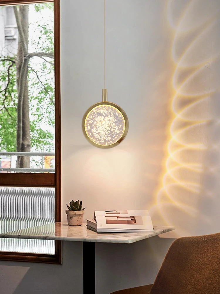 Modern LED crystal ball pendant light for interiors - vue 5 sur 10