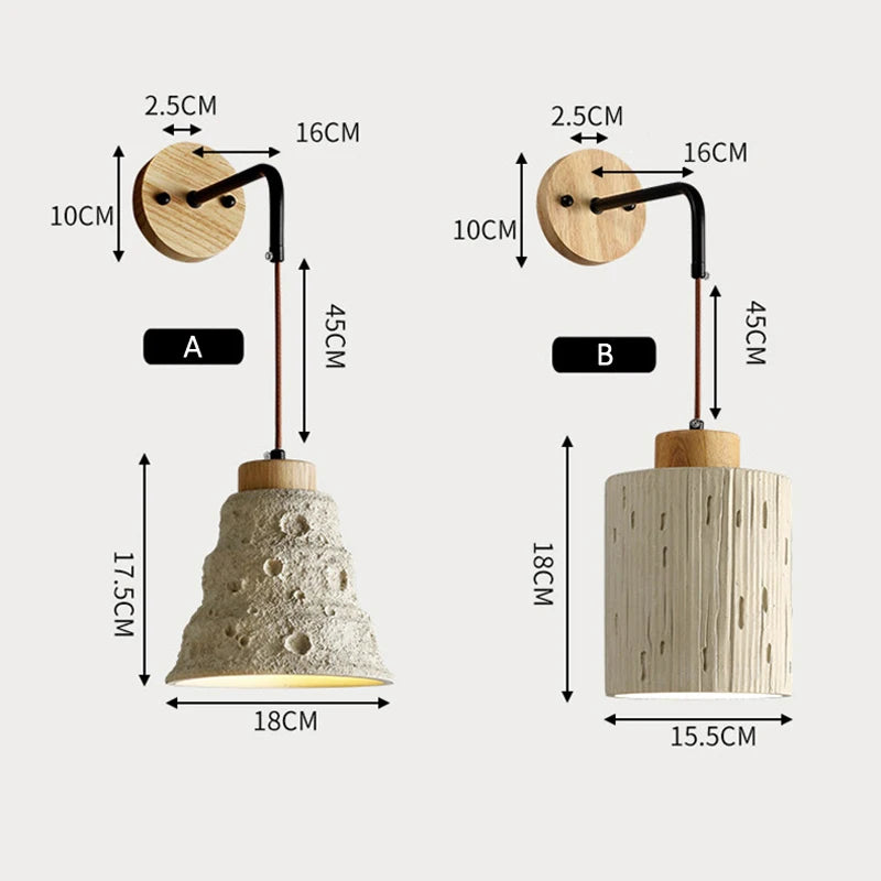Japanese wabi sabi wall light nordic minimalist style - vue 4 sur 8