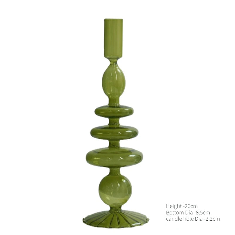 Glass taper candle holders for wedding table decoration