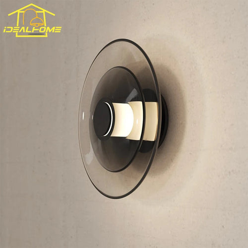 Minimalist glass art LED wall light for interior design - vue 2 sur 11