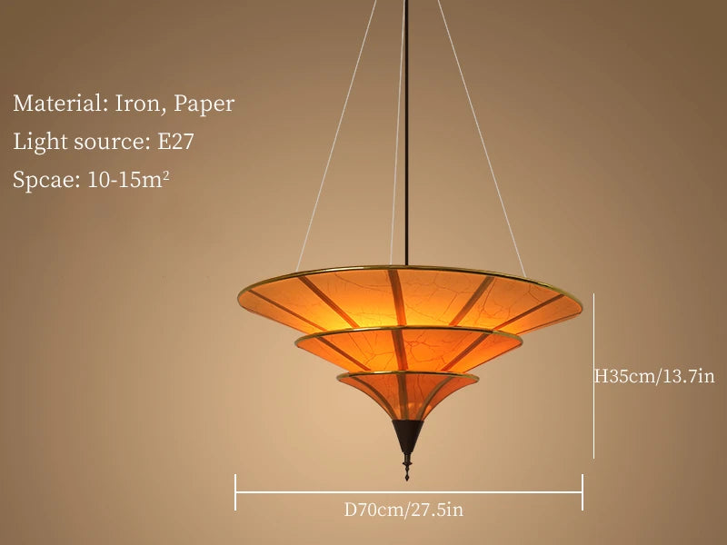 Wabi sabi pendant light for elegant Asian-inspired interior decor