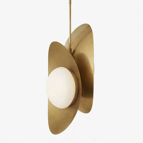 Small metal pendant light with modern glass globe - vue 7 sur 8