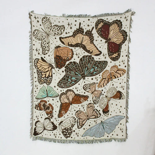 Bohemian pastoral landscape throw for sofa and living room