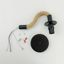 Vintage nordic loft hemp and iron wall light