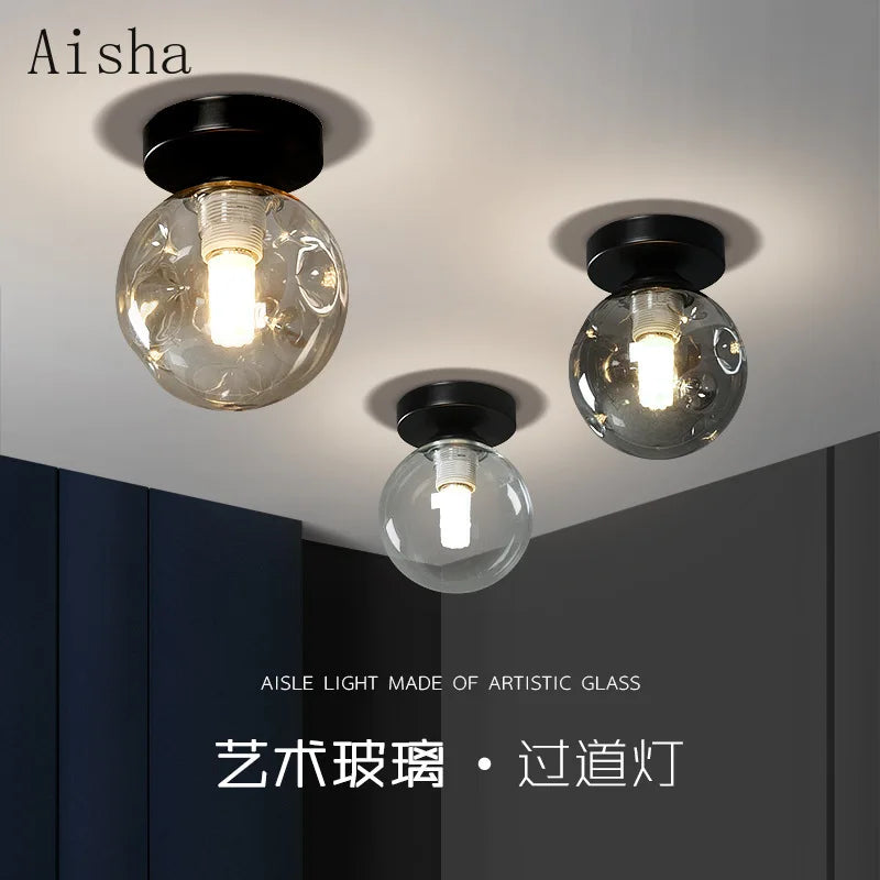 Nordic glass ball ceiling light industrial style home decor