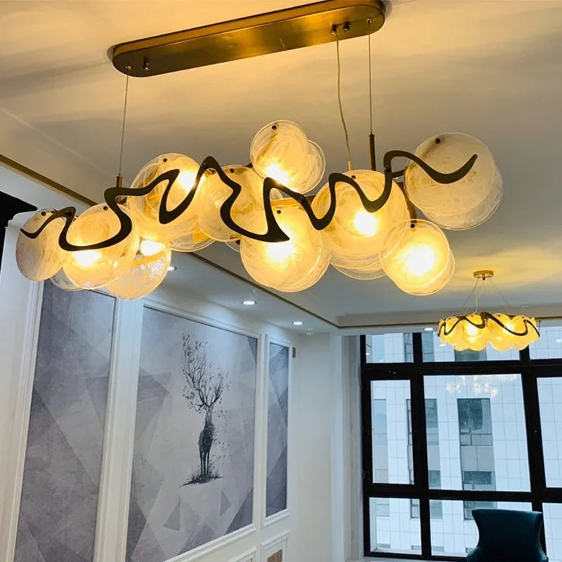 Luxury LED chandelier for elegant glass interior decoration