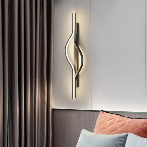 Modern minimalist LED striped wall light for bedroom, living room, corridor - vue 5 sur 15