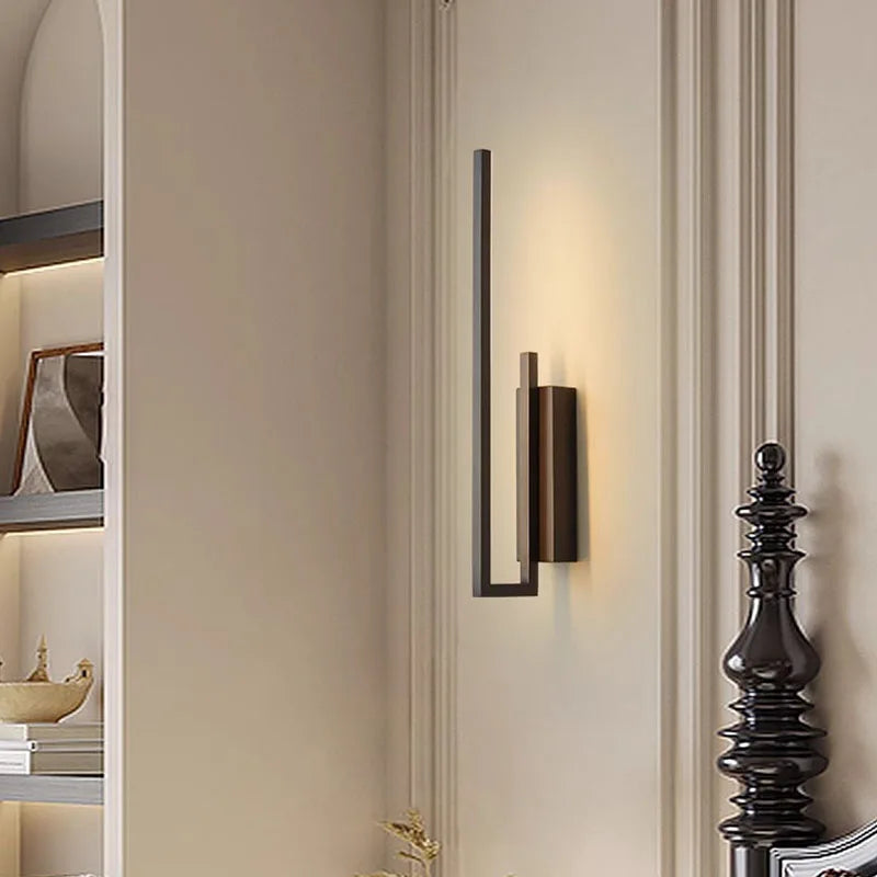 Minimalist brass dimmable wall light