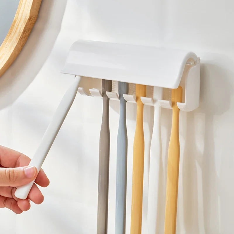 wall-mounted toothbrush and toothpaste holder without drilling
