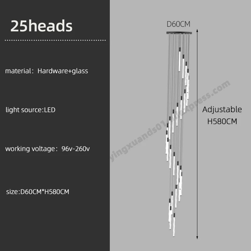 Modern pendant chandelier for loft-style interior lighting