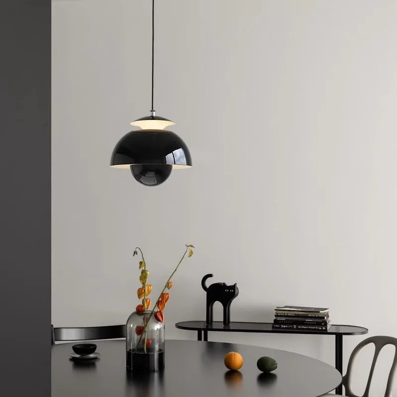 Modern Nordic Danish designer LED pendant light flower bud decor art hanging chandelier for home, bedroom, kitchen, bedside - vue 5 sur 10