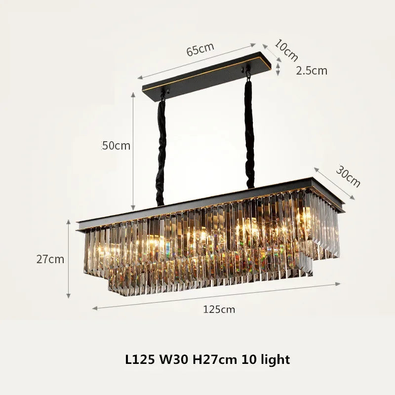 Retro metal chandelier with hanging chain and crystal