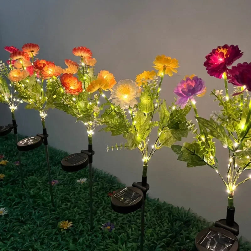 Solar rose garden light for outdoor use
