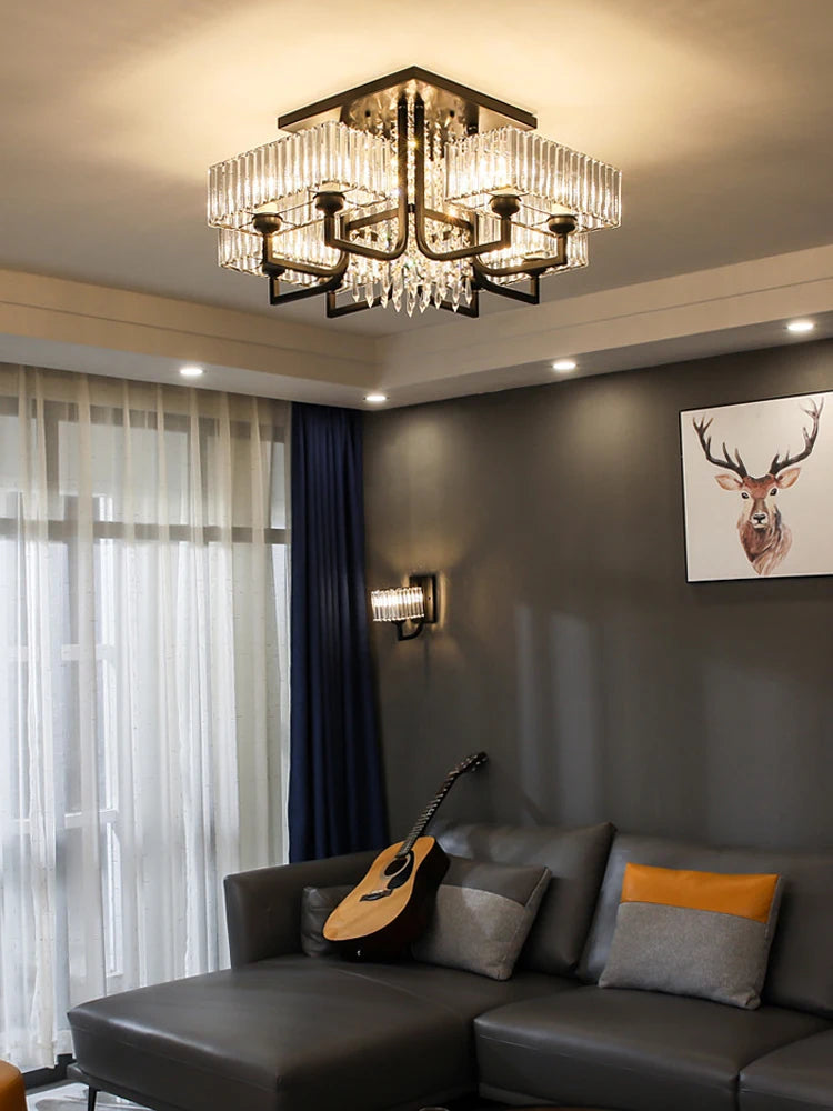 Dimmable crystal chandelier for elegant lighting