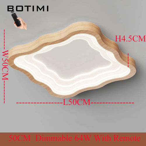 Rectangular wooden LED ceiling light - vue 11 sur 11