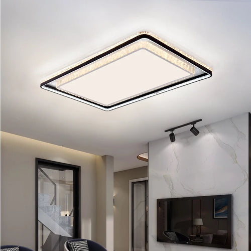 Modern crystal LED ceiling light for elegant interiors - vue 5 sur 6