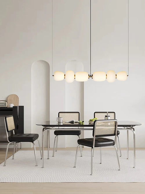 Minimalist Japanese artistic creative glass LED chandelier - vue 2 sur 12