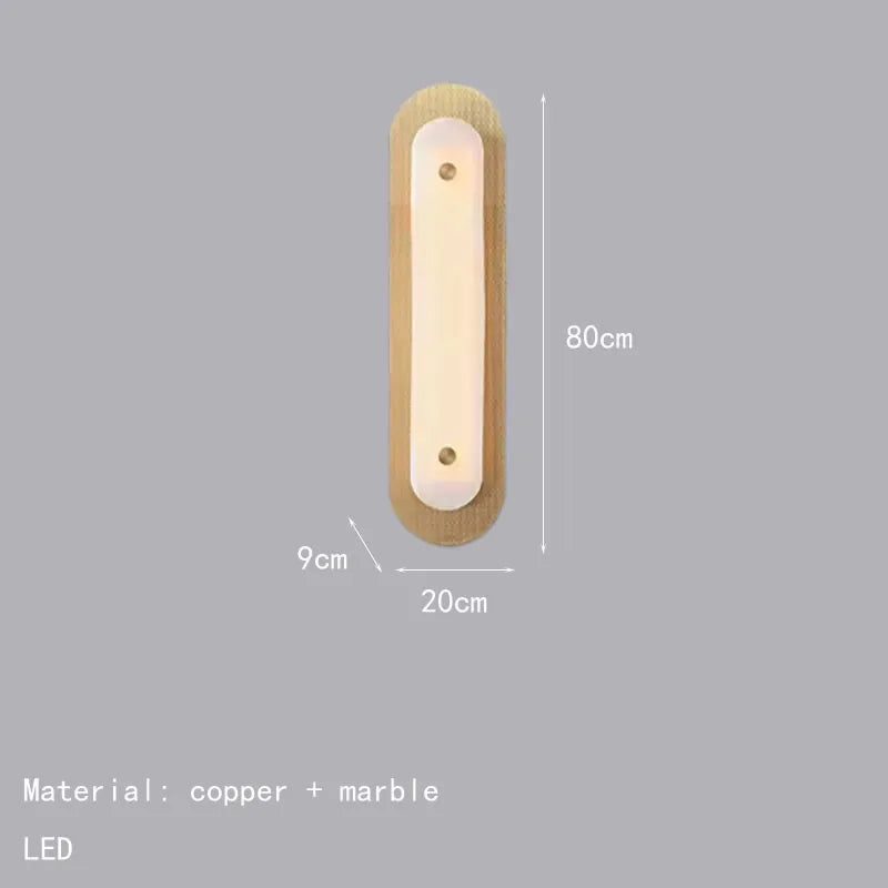 applique murale en marbre naturel ellipse art déco 3000k - vue 8 sur 8