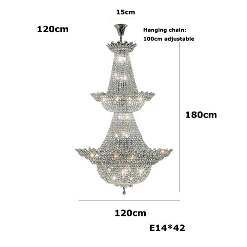 Dimmable LED K9 crystal chandelier modern design 2024 - vue 15 sur 16