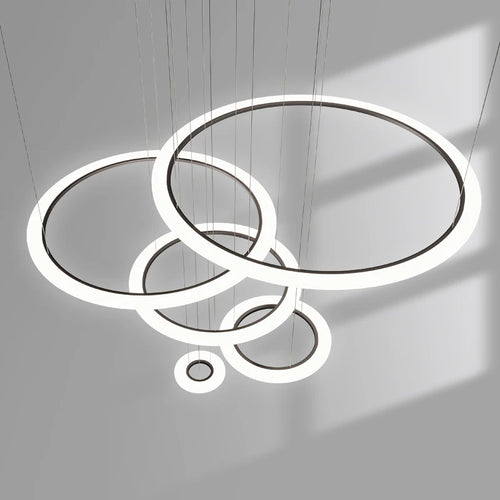 Modern minimalist nordic LED chandelier italian creative ring - vue 3 sur 12
