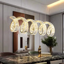 Modern gold spiral LED chandelier