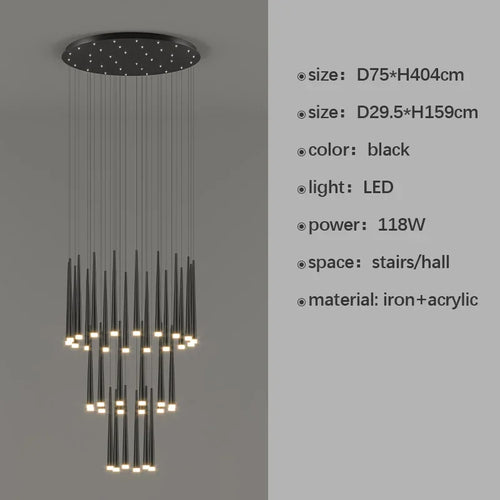 Modern LED chandelier for premium interior decoration - vue 21 sur 22