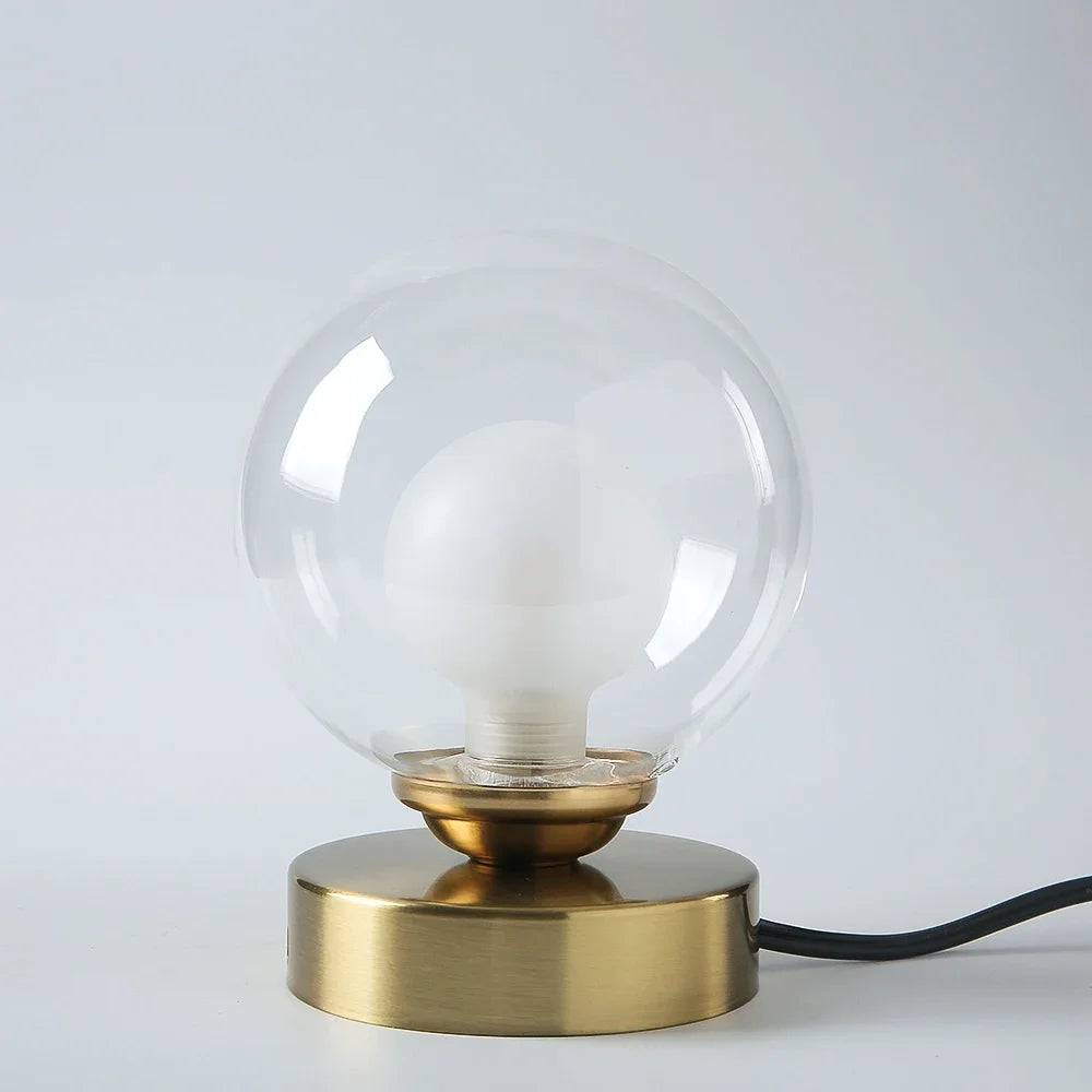 lampe à poser en verre doré pour éclairage décoratif intérieur - vue 6 sur 8