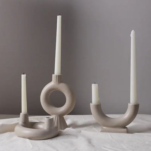 Nordic concrete candle holder for modern interior decor - vue 3 sur 14