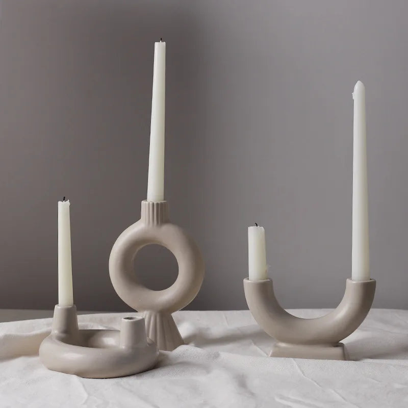 Nordic concrete candle holder for modern interior decor