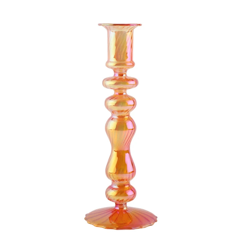 Retro glass taper candle holders for elegant decor - vue 27 sur 32