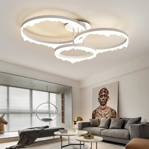 Modern minimalist LED chandelier elegant indoor lighting design - vue 3 sur 8