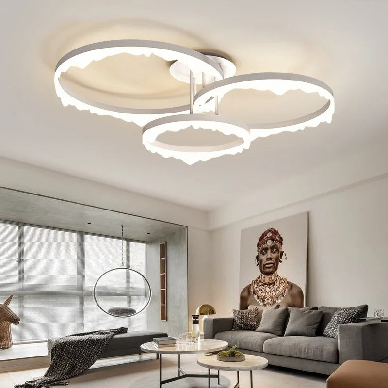 Modern minimalist LED chandelier elegant indoor lighting design - vue 3 sur 8
