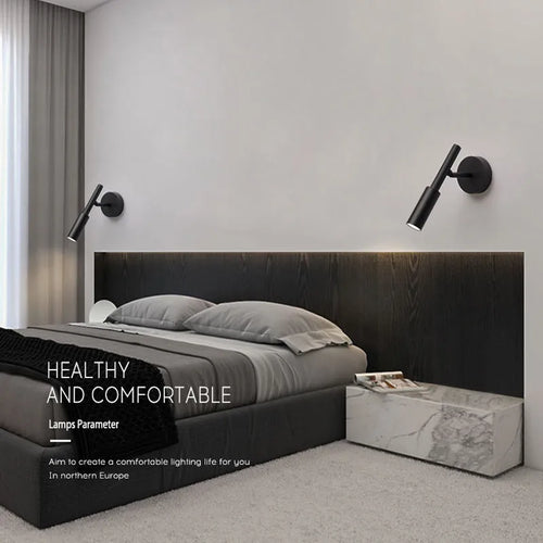 Minimalist rotating LED wall light with adjustable lighting - vue 5 sur 12