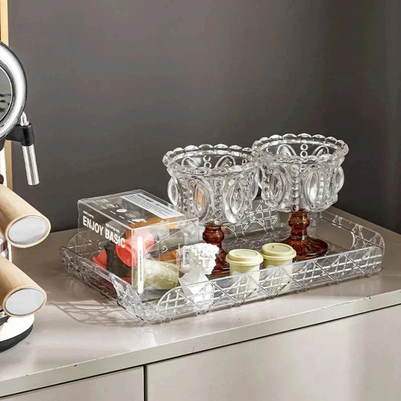 Luxury acrylic tray for storage and decoration - vue 5 sur 7