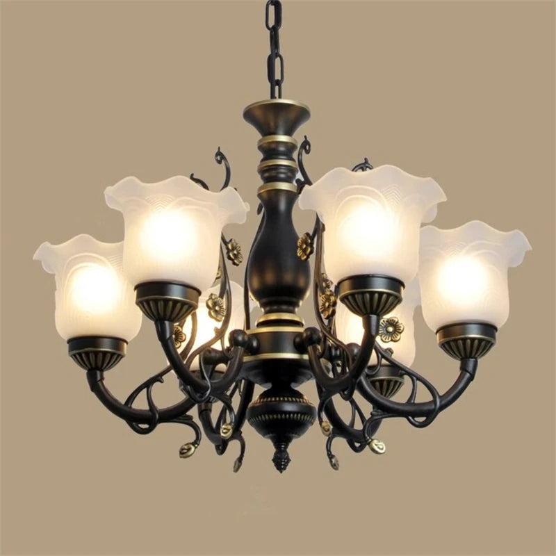 European vintage glass chandelier for interior decor