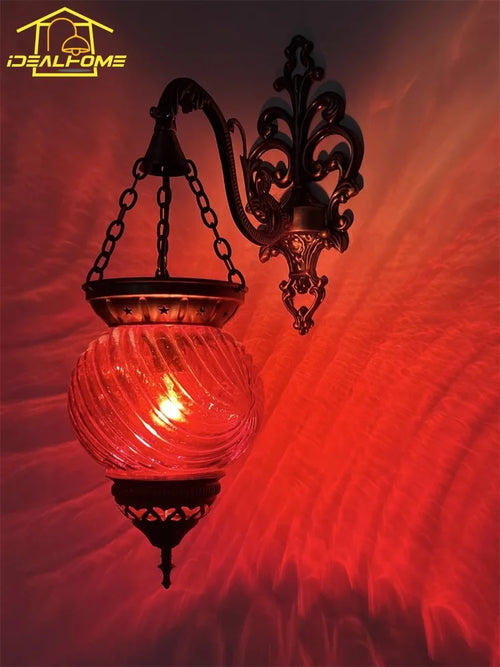 Ottoman design colourful glass wall light for café and restaurant - vue 4 sur 6