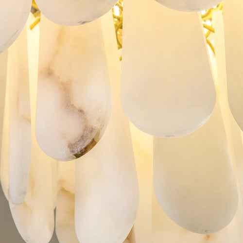 Luxury marble and copper Chinese minimalist pendant light - vue 5 sur 8