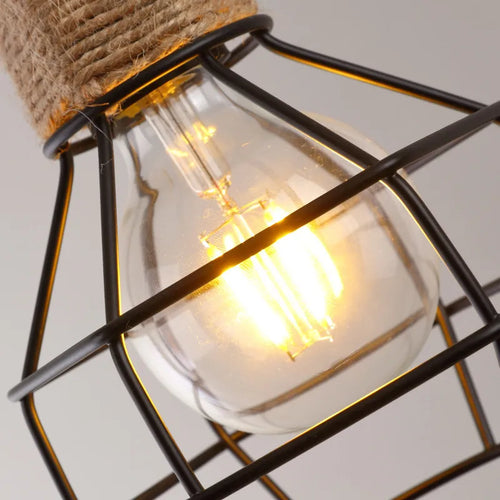 suspension industrielle en corde de chanvre pour décoration moderne - vue 7 sur 10