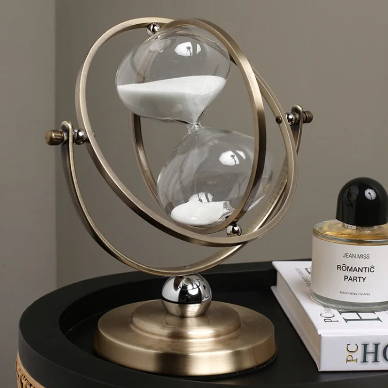 brass globe hourglass vintage clock luxury decor for interior
