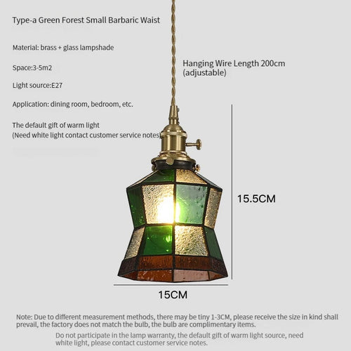 Luxury antique glass and brass pendant chandelier - vue 16 sur 15