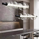 Glass pendant chandelier with LED lights for modern decor
