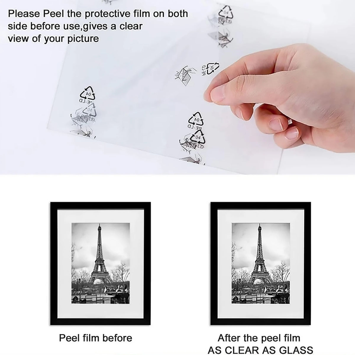 Versatile photo frames in different sizes, suitable for wall or table display, modern design, suitable for home (Black) - vue 4 sur 7