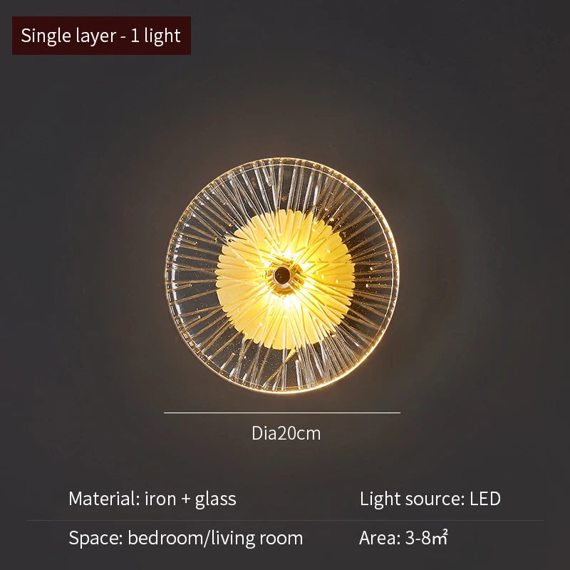 Modern crystal wall light with LED for hallway - vue 10 sur 11