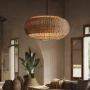 Woven rattan pendant light wabi sabi style for interior decor