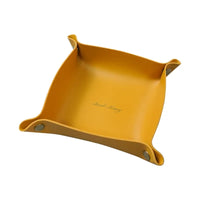 Leather storage box for desk and accessories