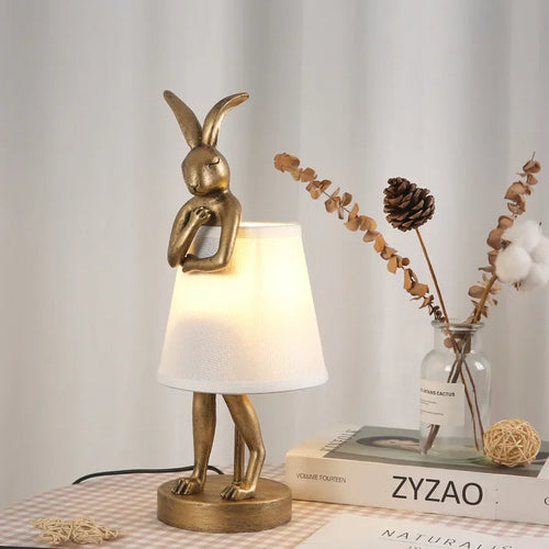 Nordic creative resin rabbit table lamps