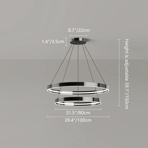 Modern metal chandelier for elegant indoor lighting - vue 11 sur 16